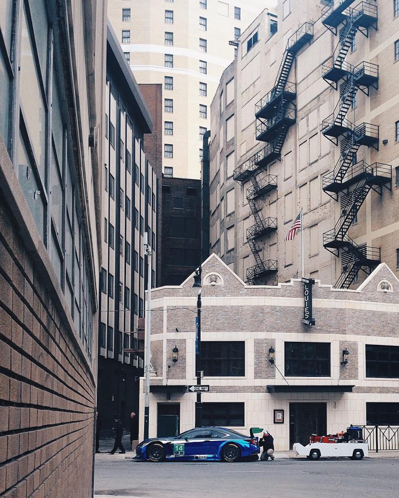 Because Racecar: Lexus commercial shoot in downtown Detroit.