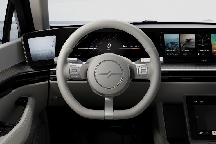 Sony Vision S Electric Concept Car Steering Wheel and Dash