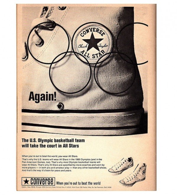 1968 Converse All Star Vintage Sneaker Advertisement for the Olympics